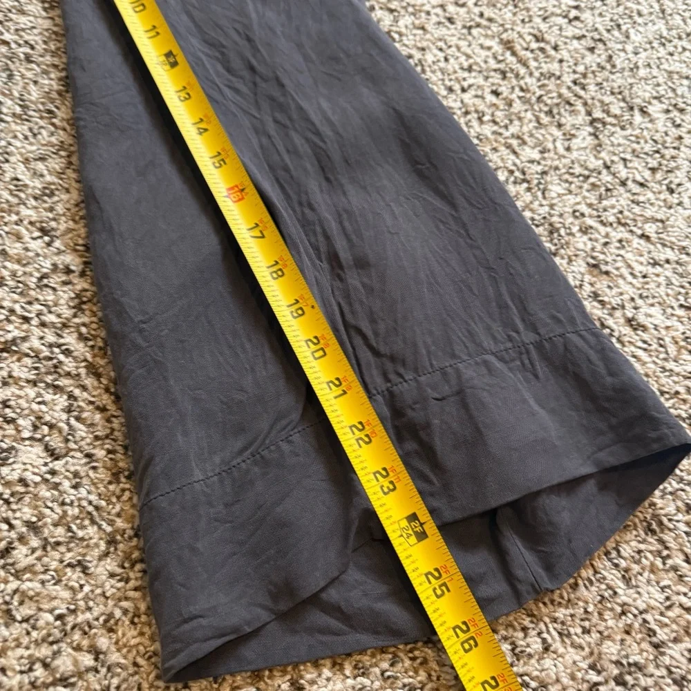 POETRY Silk & Linen Charcoal Gray Wide Leg Cropped Pants Womens Size 6 - Picture 5 of 12